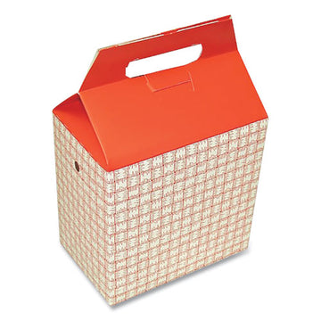 Dixie® Take-out Barn One-piece Paperboard Food Box, Basket-weave Plaid Theme, 8 X 5 X 8, Red-white, 125-carton freeshipping - TVN Wholesale